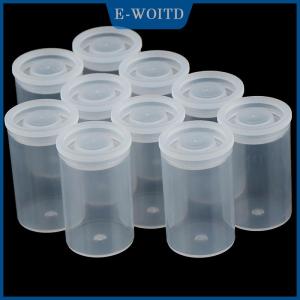 【E-WOITD】 10pcs พลาสติกเปล่าขวดม้วนฟิล์มกล่องซีลเหยื่อตกปลาสามารถภาชนะ