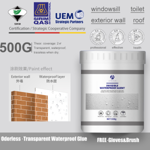 Virginex 1KG Quick-drying transparent waterproofing coating Scratch resistant wear resistant and oxidation resistant No pungent smell Roof bathroom floor Waterproof Paint waterproof coating roof Waterproof Glue water proofing coating 防水胶