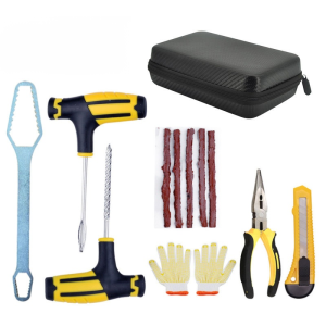 ชุดเครื่องมือซ่อมยางด่วนสำหรับรถยนต์ อุปกรณ์ซ่อมแซมที่จำเป็น ปลอดภัยและใช้งานง่าย เหมาะสำหรับการขับขี่และการซ่อมบำรุงรถยนต์