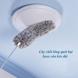 Chổi quét trần mạng nhện chổi quét bụi thông minh cán inox gấp gọn từ 0.7 - 2.8m