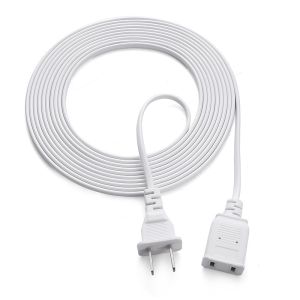 LGAO plug extender Power Cord Extension 2 Pin Dual Portable Extension Cord 2M/3M/5M