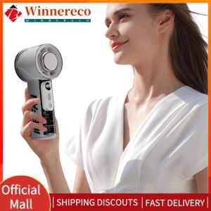 Lightweight Turbo Handheld Fan with 3000mAh Rechargeable Battery LED Light Compact Personal Fan for Travel