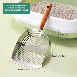 Teeker Pet Stainless Steel Metal Cat Litter Scoop with Holder Heavy Duty Durable Litter Scooper & Speed Sifter Dual-Width Holes Cat Scooper for Cat Litter Box