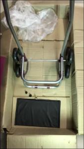 ANJOU Foldable Shopping Trolley Push Cart with Sturdy Base and Lightweight Grocery Bag for