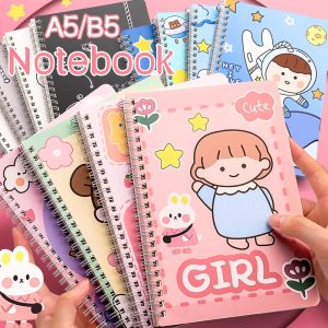 A5/B5 Spiral Notebook 4Pcs/Set Lined Binder Notebook 60 Sheets Thick Paper Cute Writing Notepad School Office Supplies