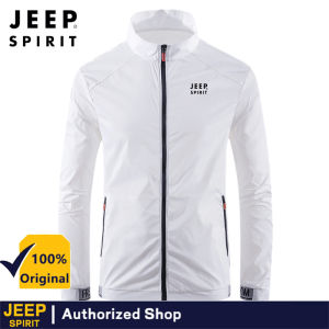 JEEP SPIRIT Mens Sunscreen Clothing UV Protection Skin Clothing Windproof Jacket Outdoor Sports Upf50 Jacket