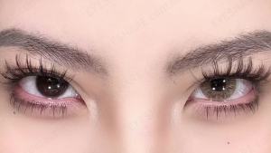 Grade (0.00~-3.00 ) EYESHARE*New 2 pcs PARNU Brown Gray Natural es Contact es with Degree Kasama ang mirror