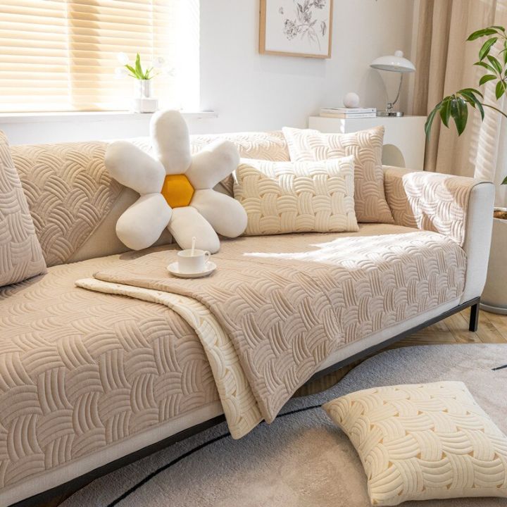 Cotton Sofa Cover Seat Cover for L Shape Sofa Living Room Furniture  Protective Case Lounger Sofa Bed Case Non-Slip L Shape Sofa Cushion