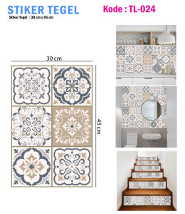 Stiker Tegel Lantai Stiker Dekorasi Keramil Wallpaper Dinding Kamar Dapur Tangga Hitam TL23-25