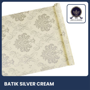 Adipatidinding - Wallpaper Dinding Motif Batik Silver Cream Ukuran 45 Cm x 10 Meter Wallpaper Stiker Dinding Motif Batik Silver Cream Wallstiker Motif Batik Silver Cream Dekorasi Dinding Dekorasi Rumah Dekorasi Ruang Tamu Dekorasi Kamar Tidur