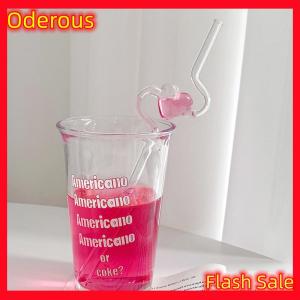 Oderous Love-shaped Heat-resistant Glass Straw High-value Girl Heart Glass Tube Juice Drink Household Transparent Straw Reusable