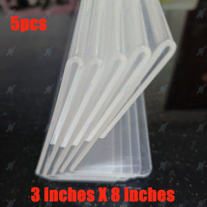 5PCS Table Name Sign Holder Clear Acrylic Stand SLANT style [12" x 3"] Landscape One sided Display