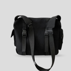Tas Selempang Kuliah Sekolah Kanvas Polos Saku Besar Korean Canvas Shoulder Bag JCTS239