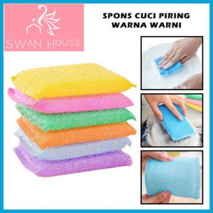 Spon Cuci Piring Isi 4 pcs / Spons Cuci Piring Import Bahan Bagus / Spons Serbaguna SH AM08