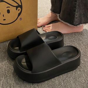 [Free Shipping] Extra-Thick-Soled Slippers For Women New Summer Styles Korean Fashion Solid Colors Versatile EVA Casual Sandals And Other Options