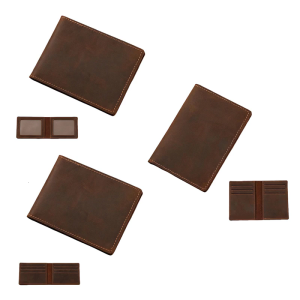 Vintage Bifold Holder For Men PU Leather Slim Wallet With Drivers License Slot For Commuters Organizer