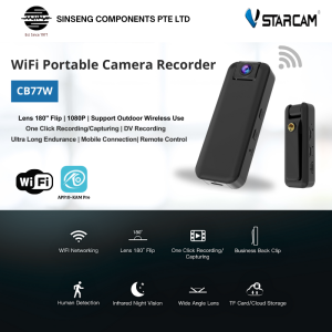 Vstarcam CB77W 3MP WiFi Body Wear Camera with FHD 1296P Video Recording Night Vision Built-In 1500mAh Battery