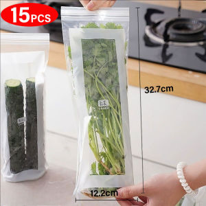 YESPERY 30Pcs Reusable Food Storage Bags Food Grade Sealed Bag Kitchen Fresh-keeping Bag Durable Refrigerator Organizer for Scallion Cucumber Green Beans