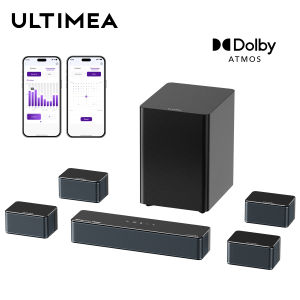 ULTIMEA Poseidon D80 Boom 500W 7.1 Dolby Atmos Home Theater Soundbar – Wireless Subwoofer 3D Surround with App Control