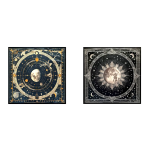 Moon Planet Pattern Tarot Tablecloth Altars Cloth Altars Cloth Divinations Table Cloth Tapestry Easy to Use