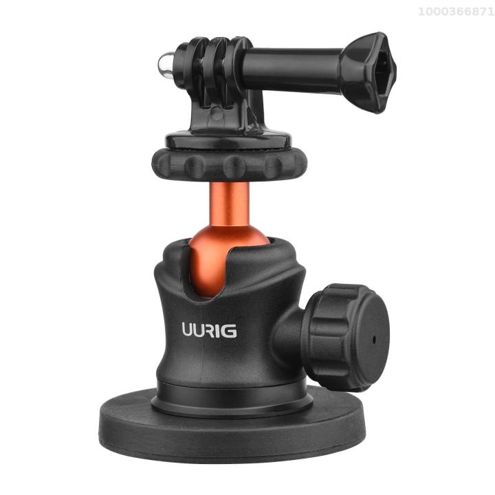 UURIG BH-07 Mini Ball Head Camera Tripod Mount 1/4 Inch Screw with Base  Sports Camera Mount Adapter Replacement for DJI/ 11/10/9 Insta360 Action