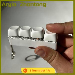 Aryio Keychain With Keyboard To Relieve Stress 4 9 Button Toy Relaxing And Quiet Mechanical Keyboard Easy To Remove Readjust