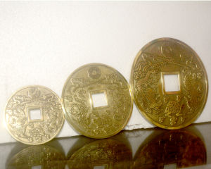 [HCM]Gương Bát quái tròn phong thủy Long Lân Quy Phụng bằng đồng-Nhiều cỡ