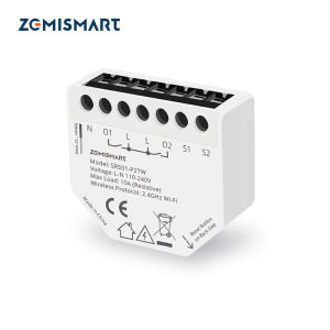 Zemismart 16A 1Gang/10A 2Gang WiFi Smart Relay Light Switch with Power MonitorMini Size Switch ModuleCompatible with Tuya Smart Life APPAlexa Google VoiceTimer Control