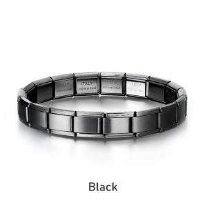 Retro DIY Charm Personalized Module Bracelet Italian Elastic Charm Bracelet Fashion Stainless Steel Bangle Italian Elastic Charm Bracelet 9mm Width Stainless Steel Bangle Fashion Womens Jewelry DIY Making Jewelry Stainless Steel Bracelets Simple Trendy