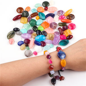 10-50pcs Oval Shape/Flat Round/Geometry Shape Imitation Stone Beads Acrylic Special Shape Beads for Earring Bracelet Necklace DIY Jewelry Making