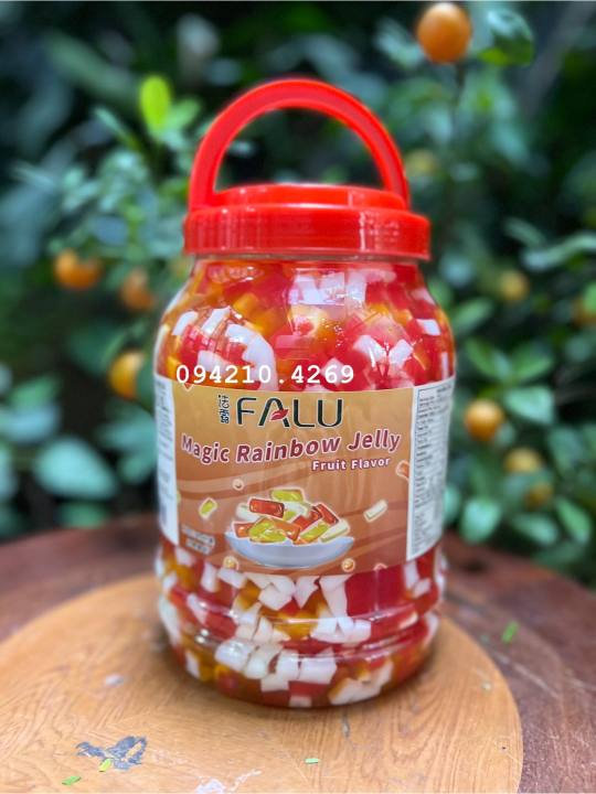 Thạch Trái Cây/ Thạch Thủy Tinh FALU can 3,8kg - Topping cho trà sữa, chè, trà hoa quả- Bách hóa nguyên liệu