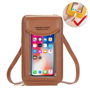 Dompet Pocket Hp dan Uang Wanita Perempuan Touch Screen Multifungsi Kulit Sintetis Model Import Terbaru