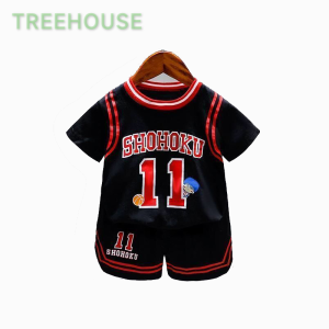 TREEHOUSE baby fashion boy set Basketball sportswear summer thin vest shorts two-piece boys clothing set