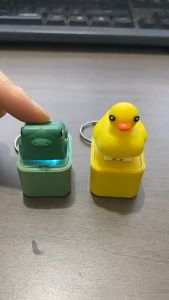 Funny Croaking Frog Duck Keychain Rechargeable Keyboard Clicker Sound Keyring With LED Light For Stress Relief PH