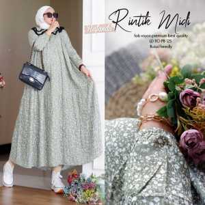 LESTARIJAYA Gamis Wanita Muslim Rayon Viscose Motif Bunga Adem Busui Rempel dan Mayung
