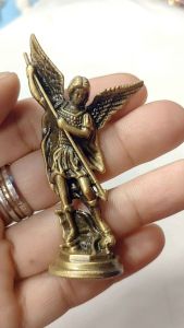 St. Michael the Arch Angel Metal Statue for Protection Against Evil for Car or for the Altar