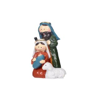 FUNG Cute Holy Family Figurine Decorative Cartoon Jesus Christ Figurine Durable Classic Christmas Manger Ornaments