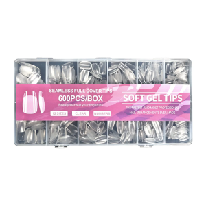 600PCS Semi Matte Press On Nail Natural Fit Full Cover False Nail ABS Nail Tip For Women Manicures Tool