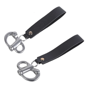 2Pcs SCBA Mask Quick Release Clip with Leather Handle Quick Release Shackle Lanyard Firefighter Accessories Enduring