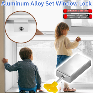 Aluminum Alloy Set Window Lock Window Bolts Child Safety Lock Easy Installation for Sliding Window