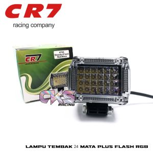 Lampu Tembak Sorot LED Cwl 24 Mata Flash Kedip Senja Biru Merah