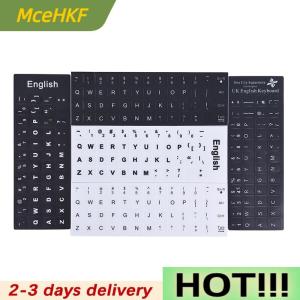 MceHKF English Keyboard Replacement Stickers White on Black Any PC Computer Laptop