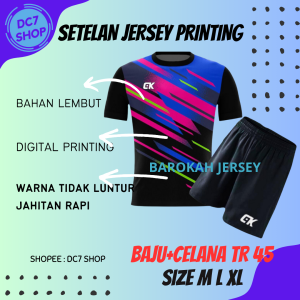 Barokah Jersey Setelan Baju & Celana Futsal Kaos Futstal Jersey Printing Jersey Futsal SepakBola Dewasa Tr 45