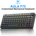 AULA 80 Keys 2.4G/Bluetooth/Wired Tri-mode Hotswap mechanical keyboard RGB backlit 3/5PIN Switch mechanical keyboard (F75). 