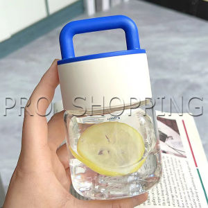 Pro 300ml กระปุกแก้ว กระบอกน้ำพกพา มีหูหิ้วพกพาสะดวก ฝาพลาสติกหนาอย่างดี Glass water cup