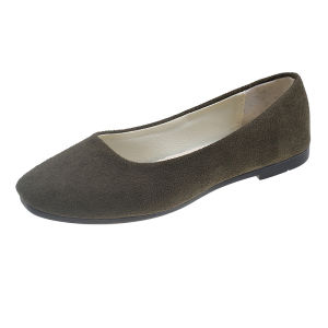 [Free Shipping] 2026 Spring/Autumn Square-Toe Flats Fashionable Womens Shoes Korean-Style Suede Shallow-Toe Flats Womens Shoes Large Size 4344 Womens Shoes Large Size 4344