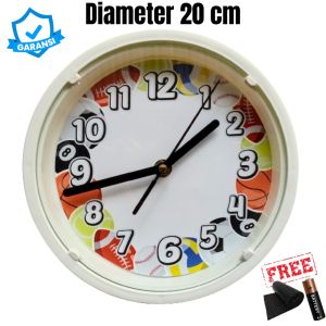 Jam Dinding dan Meja Color Series Mesin Quartz Sweep Silent Movement Diameter Kecil Mini 20cm