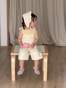 Girls summer thin clothing 2026 Summer Korean-style childrens clothing baby overalls girls sleeveless doll shirt set