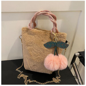 Tas Selempang Tenteng Cherry Fluffy Bulu Soft Lucu Shoulder Bag Korean Style Import