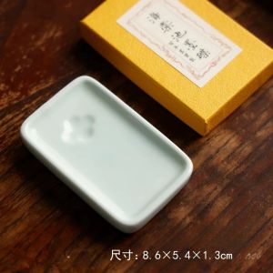 Portable Ceramic Paint Palette Ink Plate Chinese Calligraphy Inkstone Tray Watercolor Painting Art Craft Drawing Accessory